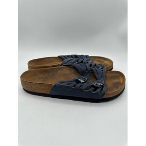 Birkenstock‎ Medina Blue Suede Leather Adjustable Strap Sandals Women's 38
